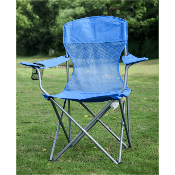 Blue for sale online Ozark Trail Basic Mesh Folding Camp Chair with Cup Holder